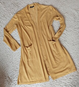 Dámský delší kardigan, hořčicová, vel. L/XL (40/42) - 4