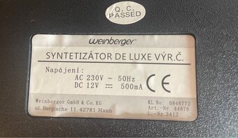 Prodám syntetizátor de luxe Weinsberger typ 44876 - 4