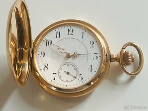 Zlaté 14-karátové kapesní hodinky Systéme Glashütte, 89 g - 4