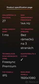 Herní monitor 27" AOC 27G2U Gaming - 4
