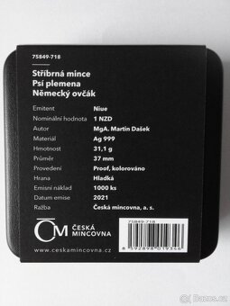 Stříbrná mince ze série Psí plemena - Německý ovčák - 4