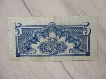 Bankovka 5 korun r. 1944 série HO - 4