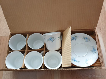Čínský čajový porcelán šálky modré květiny - 4