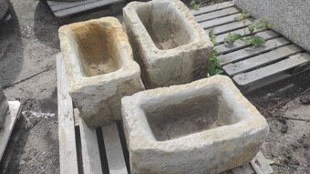 Pískovcová koryta, kamenné koryto, pískovcový žlab, 10 ks - 4
