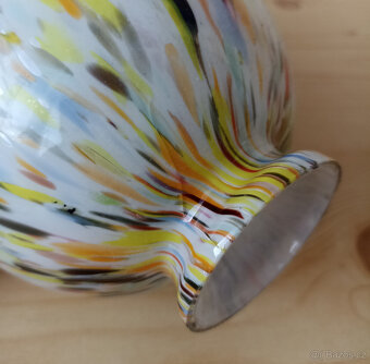 Art deco váza brokové sklo, sklárna Salomon Reich Valmez - 4