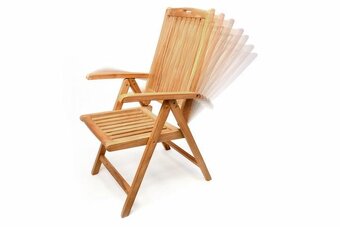 Zahradní nábytek DIVERO z týkového dřeva STŮL + 2 ŽIDLE - 4