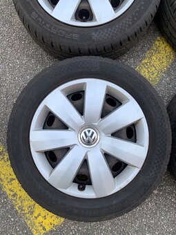 VW 16 plechová letní kola 5x112 - pneu 205/55 R16 - 4