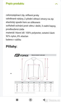 Cyklistická bunda Force vel. L nová. - 4