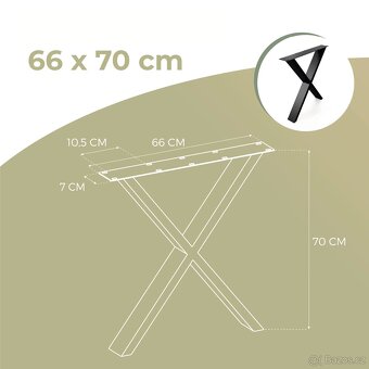 Stolní kovové podnože ve tvaru X černé 2 ks - 4