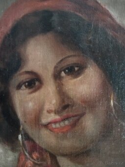 obraz CIGÁNKA IV. /dívka, portrét/, olej, František Votruba - 4