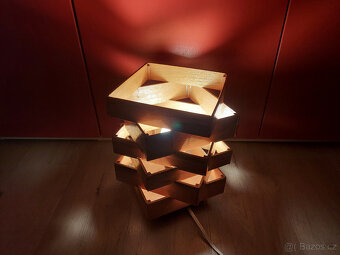 Retro dřevěná stolní lampa - 4