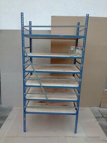 Regál (organizér) kovový 6 policový, dřevěné podlahy - 4