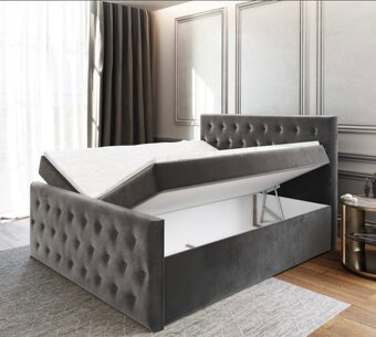 Čalouněná boxspring postel - 4