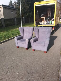 Moderní křeslo "ušák" 2ks - 4