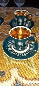 Krásný porcelánový servis (zn. Lesov) + broušené a lité sklo - 4