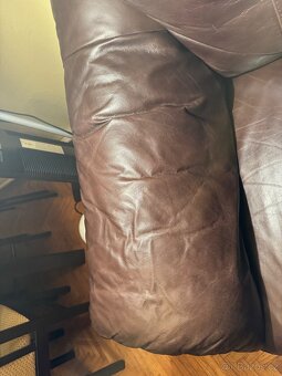 Kožená sedačka - pravá kůže, pohodlná, zachovalá - 4