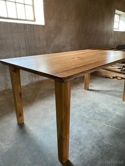 Masivní dubový jídelní stůl | 160×90×75 cm - 4