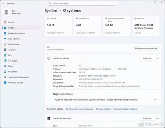 Herní PC - RYZEN 5, 16GB RAM, SSD+HDD, 5600XT, WIN11 - 4