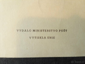 Petr Bezruč - výroční list, známka Brno, razítko Opava 1947 - 4
