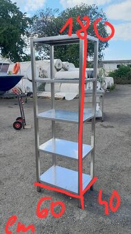Nerezový regál s 5x polici 60x40x170 cm - 4