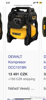 Dewalt 20V Air Compressor DCC1018 Nový Kompresor na Prodej - 4