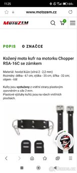 Kožený moto kufr na motorku Chopper se zámkem, boční brašny - 4