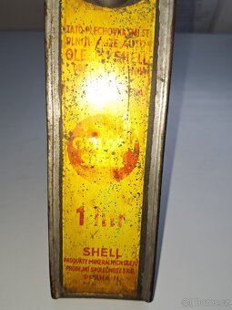 Trojhranná/trojúhelníková plechovka SHELL AUTO OLEJ - 4