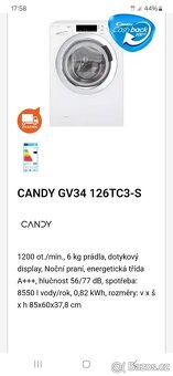 Uzká slim pračka CANDY jen 38cm - 4