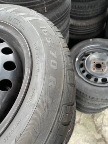 Plech disky 4x100 včetně letních pneu 165/70R14 - 4