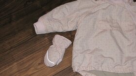 Růžová zimní bunda s rukavicemi zn. HM vel. 92 - 4