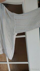 Bílý přízový svetr oversized L/42 - 4