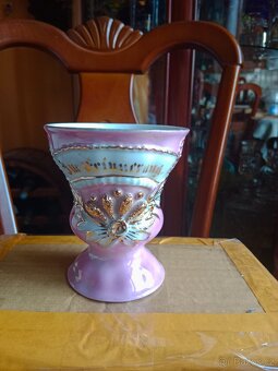 Čtyři pěkné, staré porcelánové zdobené, malované poháry na p - 4