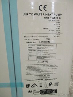 Tepelné čerpadlo Toshiba Estia 16kW split - vzduch-voda - 4