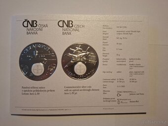 Stříbrná mince Cvičný letoun AERO L-39 - proof - 4