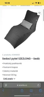 Sedací pytel (válenda) - šedý - 4