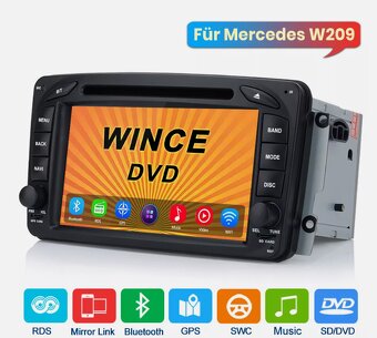 7" autorádio HD / DVD / CD / BT / GPS pro Mercedes CLK W209 - 4