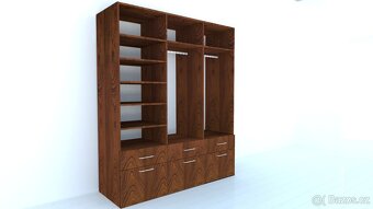 Skříň 180×220×60 cm – masivní dýha buk, olej BIOFA Nuss Brau - 4