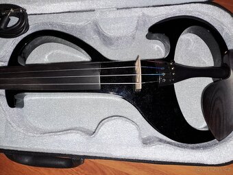 Elektrické "silent" housle 4/4, Paul Stanton, černá metalí - 4
