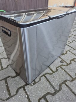 Koš na tříděný odpad, 3x 15 l, nerez, nášlapný - 4