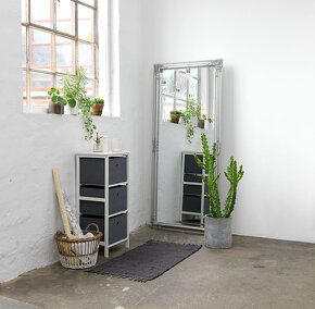 Barokní zrcadlo stříbrné dřevěné s fazetou 162x72cm - 4