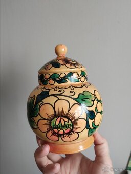 Retro dřevěná dóza / šperkovnice - 4