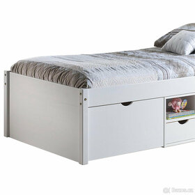 Kvalitní bílá dětská postel z masivu s šuplíky a stolkem - 4