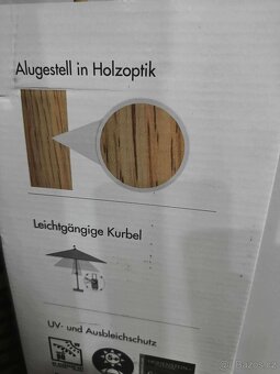 Zahradní slunečník Doppler ø 3,5m ALU WOOD - nový - 4