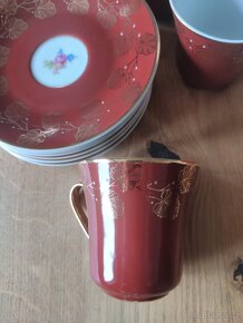 Kávový či čajový porcelánový servis JSK zlacený - 4