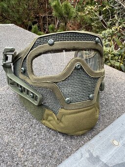 Taktická airsoftová helma OD Green s odnímatelnou síťkou - 4