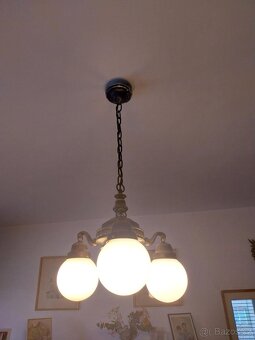 starožitný mosazný lustr - 4