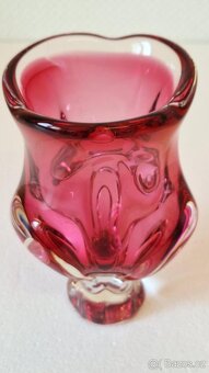 BEZCHYBNÁ VÁZA HUTNÍ SKLO. TOP STAV. - 4