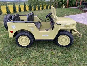 Dětský elektricky vojenský Jeep Willys 4x4 béžový - 4