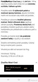 Přenosná postýlka jako nová - 4