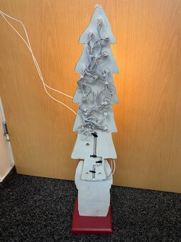 Dřevěná vánoční dekorace svítící sněhulák - 4